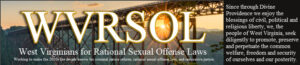 Header banner for West Virginians for Rational Sexual Offense Laws (WVRSOL): large WVRSOL acronym over a bridge image, with the subtitle about reform and a right-side block containing a Divine Providence quote.